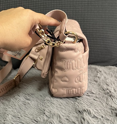NWT Juicy Couture Pink League Large Flap Crossbody Bag Dusty Blush - Picture 5 of 14