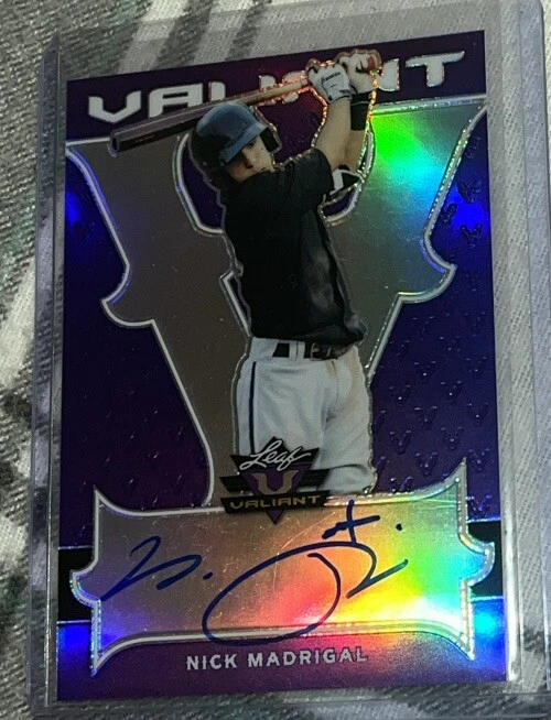 2018 Leaf Valiant NICK MADRIGAL PURPLE AUTOGRAPH AUTO! Chicago Cubs /15 - Image 2 of 4