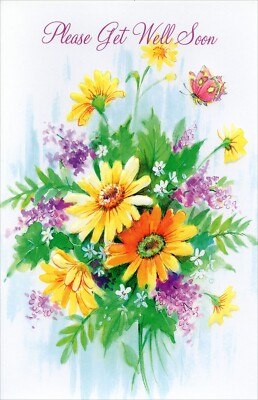 Nice PLEASE GET WELL SOON Card, ''Just A Cheery Message'' by Premium Greetings + 