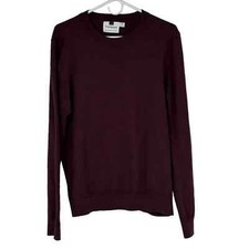 Men  s Topman Size XL Maroon/Black Cotton Crew Neck Sweater