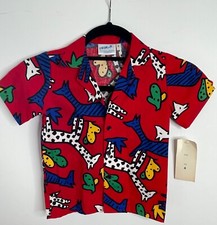 NOS VTG 80'S PRIMARY BARBARA KREITZER RED GRAPHIC ABSTRACT PRINT SHIRT TOP 4