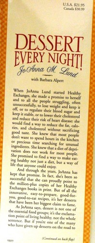 Healthy EXCHANGE Cookbook DESSERT EVERY NIGHT! Jo Anna LUND $22 HC/DJ 1998 - Imagen 2 de 6
