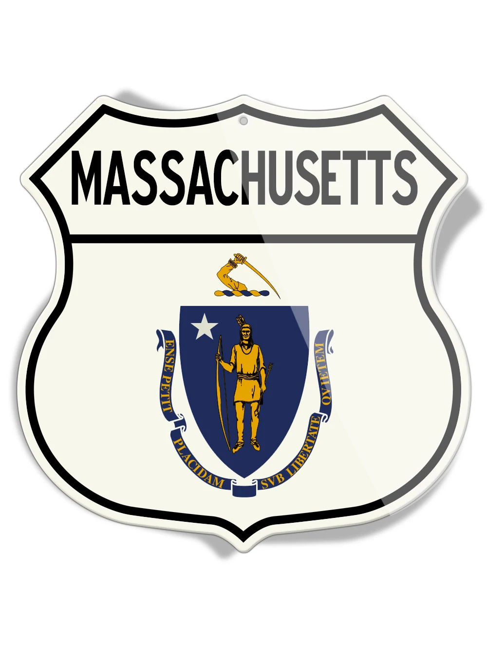 State Flag of Massachussetts - Shield Shape - Aluminum Sign | eBay