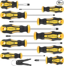 Amartisan 10-Piece Magnetic Screwdrivers Set, 5 Phillips and 5 Slotted Tips