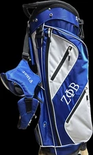 ZETA PHI BETA GOLF BAGS, ZETA SORORITY GOLF BAG, GREEK BLUE & WHITE GOLF BAG
