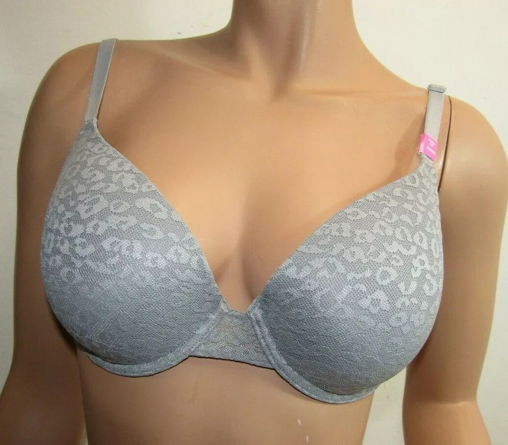 Victoria's Secret PINK 💞 Wear Everywhere PUSH UP Bra Grey 32 DD