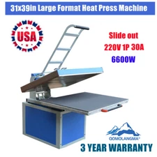 USA 220V 31" x 39" Large Format Textile Thermo Transfer Heat Press Machine 6600W