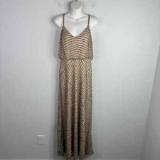 Adrianna Papell Dress Womens Size 6 Beaded Formal Dressy Elegant Romantic Maxi