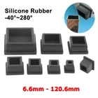 Silicone Rubber Square Hole Plugs Tube Inserts Bungs Stopper Black 6.6-120.6mm
