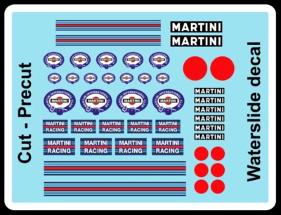 Décalcomanie MARTINI RACING 1/43 1/32 1/24 1/18 Decal Water slide scalextric - Photo 1/4