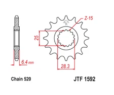 JT Front Sprocket 15 15T Tooth Yamaha Raptor 700 2006-2024 YFZ450R 2009-2024