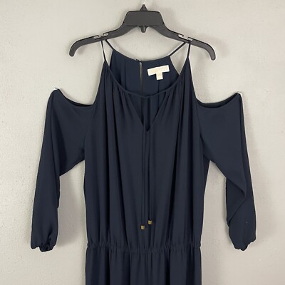 ワンピース Michael Kors SS25 (MR582QNAPQ 001BLACK) MICHAEL MICHAEL KORS $185 Jumpsuit 1X Navy Blue Cold
