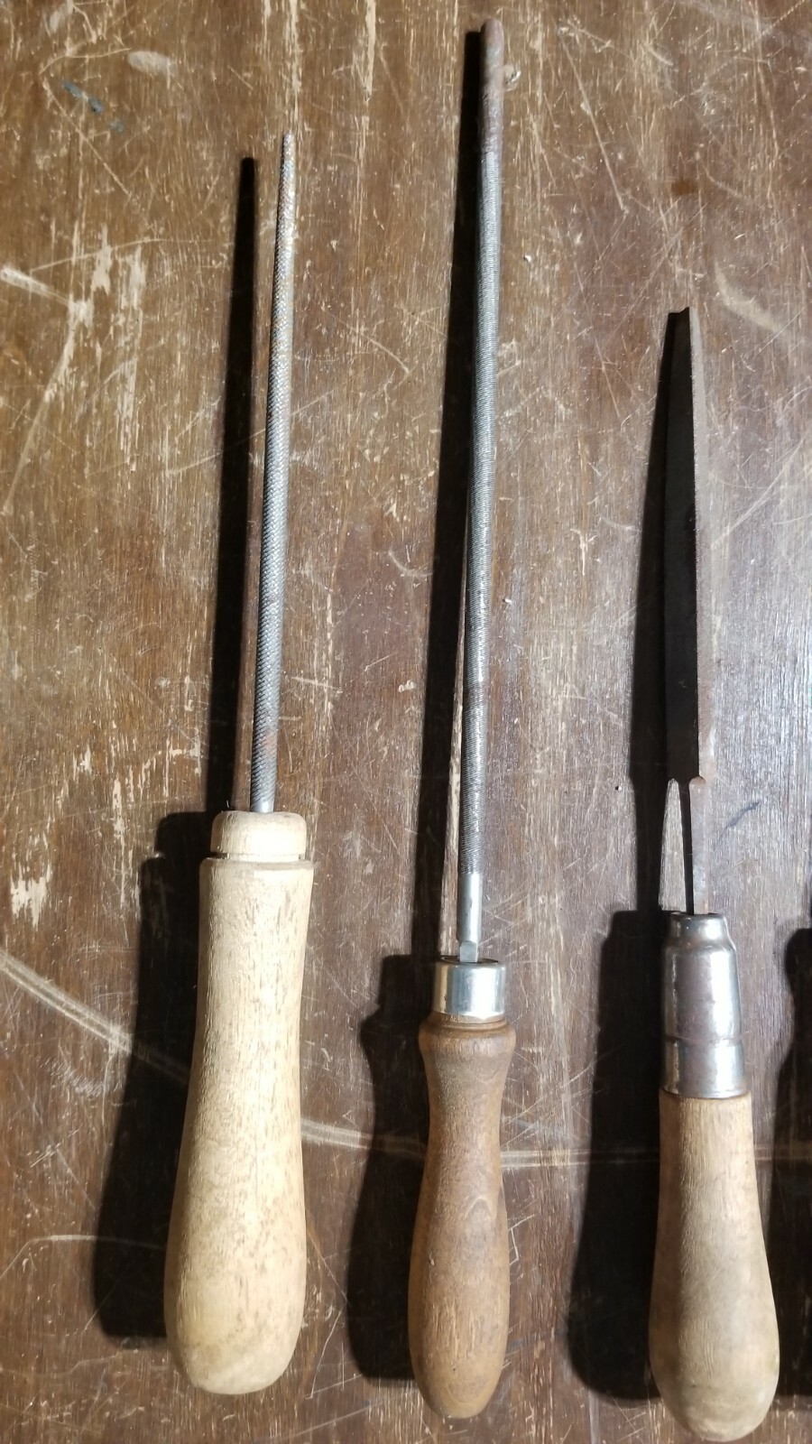 Vintage (6) Lutz File Tool Handle Lot Set Nicholson Heller Flat ...