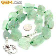 Natural Freeform Crude Rough Stone Quatrz Gemstone Beaded Jewelry Necklace 18"