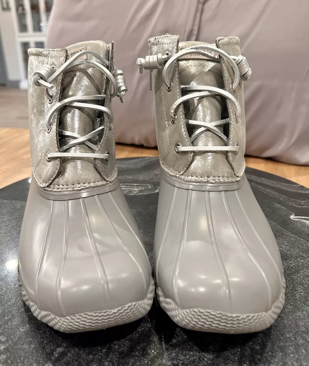 Women's saltwater metallic duck boot grey clearance
