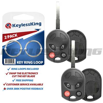 2x Keyless Entry Remote Secure Key Fob Shell Case Cover for Ford OUCD6000022 4b
