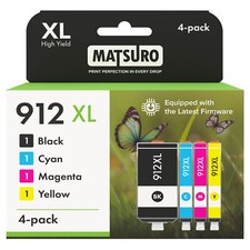 4 Ink Cartridge 912XL Fits HP OfficeJet 8010 8012 8020 8021 8014 8015 8017 8018
