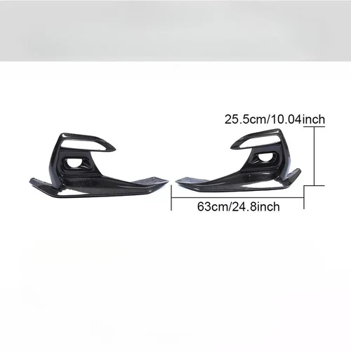 For Q50 Sport 2018-2022 Pair Real Carbon Front Bumper Fog Light Cover Bezels - Picture 7 of 7