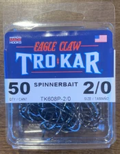 Eagle Claw Trokar Spinnerbait Hooks TK608P-2/0 50/pack