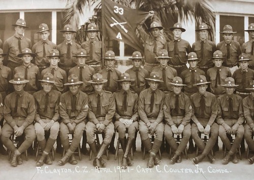 1927 Ft. Clayton Panama Canal Zone 33rd Infantry Yard Long Antique Photograph - 第 2/2 張圖片