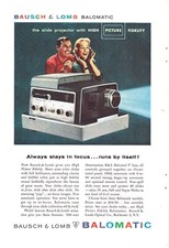 1958 Bausch Lomb Balomatic Slide Projector Print Ad