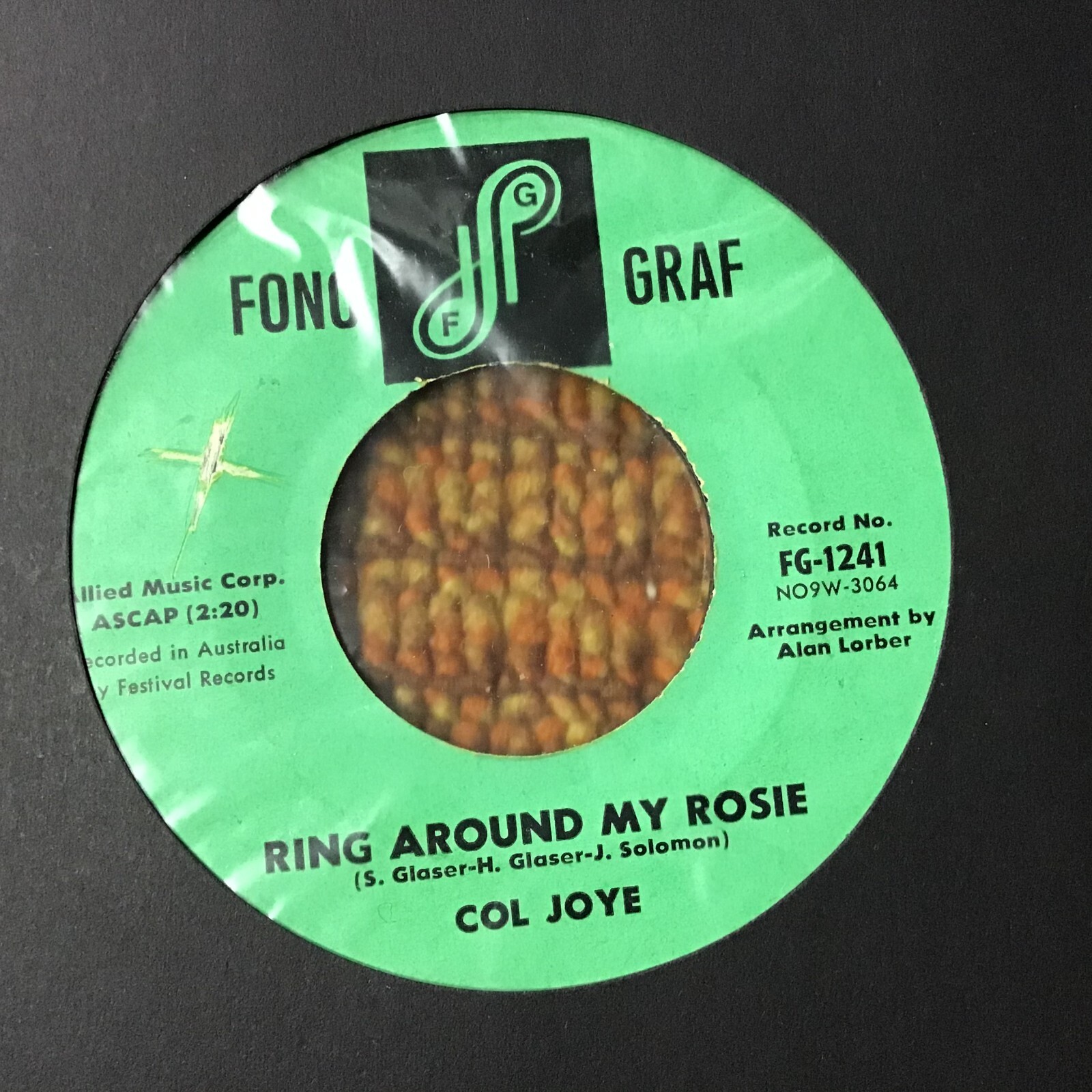 45 RPM Col Joye FONO GRAF 1241 Ring Around my Rosie VG+