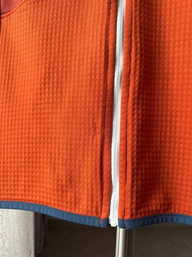 ORTOVOX MERINO INSIDE FLEECE ORANGE HOODED JACKET WOOL FULL ZIP MENS SIZE XL TOP - Picture 8 of 17