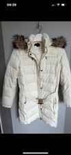 Land Ends Winter Coat Down And Feather Puffer - Cream - Xs/6-8 Petite