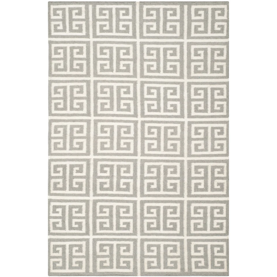 SAFAVIEH Dhurries DHU626B Handwoven Grey / Ivory Rug - Image 4 of 4