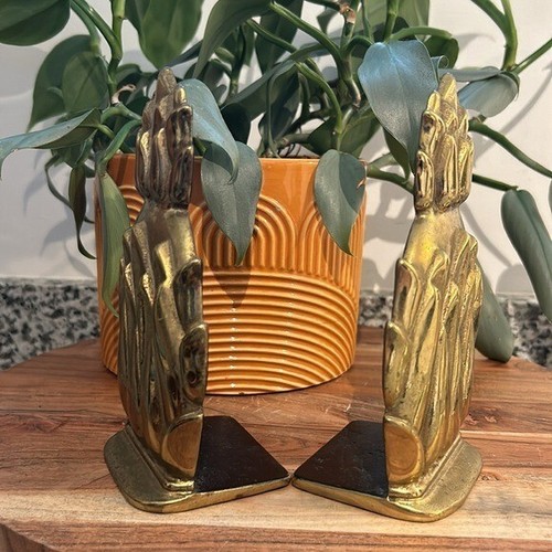 Set of 2 Virginia Metalcrafters Brass Newport Pineapple Bookends MCM Hospitality - Picture 2 of 7
