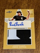 PIERCE COPPOLA 2020 Leaf Perfect Game AUTOGRAPH JERSEY PATCH #7/12 FLORIDA