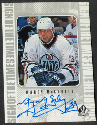 Marty McSorley 1998-99 SP Sign of the Times Autograph #MMc Edmonton Oilers Auto