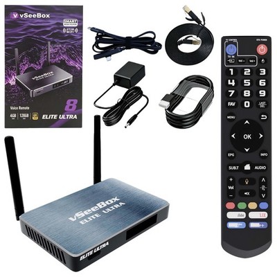 Vseebox Elite Ultra Android TV Box 8K Streaming Media Player with Voice Control