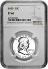 1959 50C Proof Silver Franklin Half Dollar NGC Graded PF 66 in New Holder