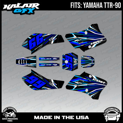 Graphics Kit for Yamaha TTR90 (2000-2008) TTR 90 Prime Series- Blue