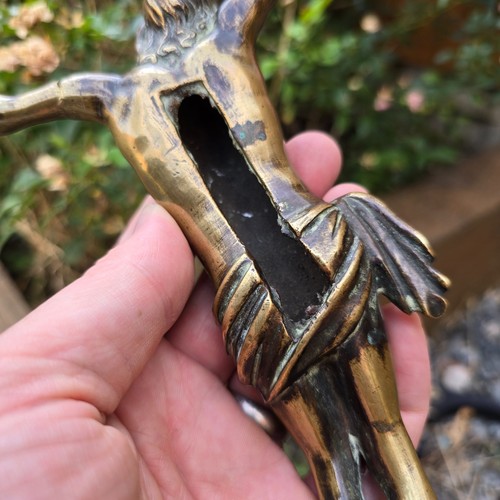 Antique Bronze Christ Corpus Christi 18th century Crucifix figure Fine Casting - Picture 10 of 13