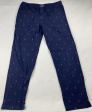 Polo Ralph Lauren Pajama/Lounge Pants Men  s Small Navy W/Red All Over Pony Print