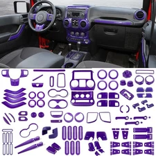 For Jeep Wrangler JK 2007-2017 Purple Steering wheel Dash Whole Decor Covers Set