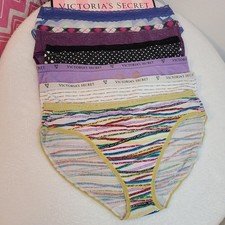 Lot Of 6 Victoria's Secret Signature Cotton High Leg Brief Panties Size Lg