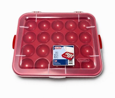 Sterilite Red Storage Case Holds 20 3.5'' Christmas Holiday Ornaments No 1976