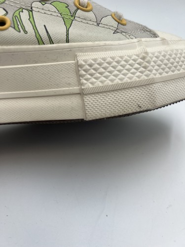 Converse Chuck Taylor Lift Trainers UK6 Women’s Grey Green Floral Platform Rare - Picture 8 of 16