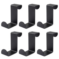 6 Pcs Over The Door Hooks Z-Shaped Hanging Hooks, Dual Head Cabinet Black