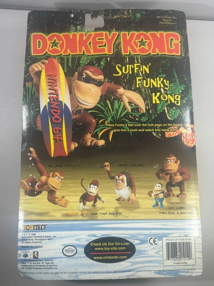 Vintage 1999 Nintendo 64 Donkey Kong Surfin Funky Kong Action Figure NEW - Image 3 of 4