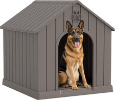 Large Dog House Outdoor Indoor for Medium Large Dogs, Sturdy Plastic Waterproof