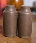 Denby Langley English Stoneware Brown Salt & Pepper Shaker Set Vintage MCM Rare — photo 3