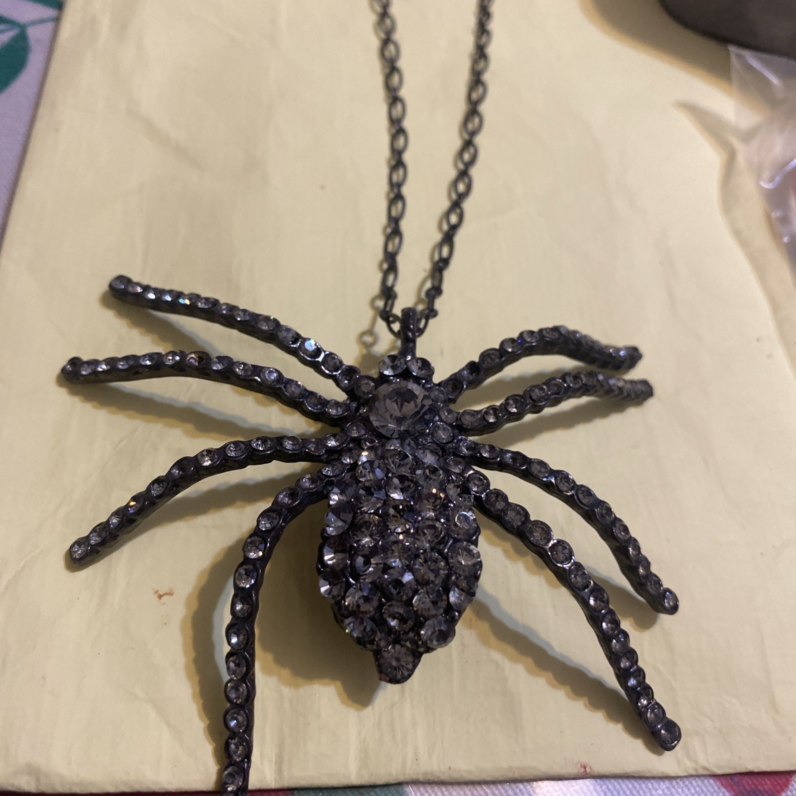 Dkny  Black Spider Rhinestone Statement Necklace - image 2