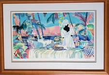 JENNIFER MARKES "Tropical Dining" Original Lithograph 122/275 Hand Signed SOMA