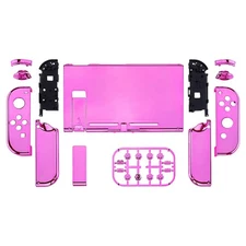 Switch replacement case shell chrome pink