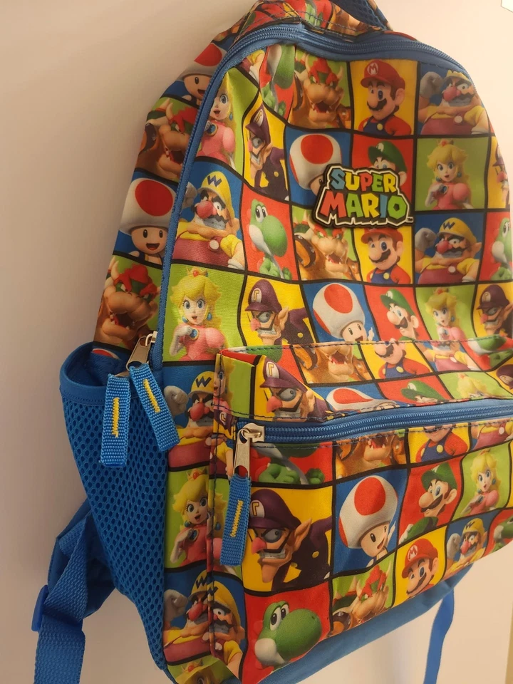 Большой школьный рюкзак Nintendo Super Mario Bros 16 дюймов Luigi Yoshi дорожная сумка - Изображение 2 из 4