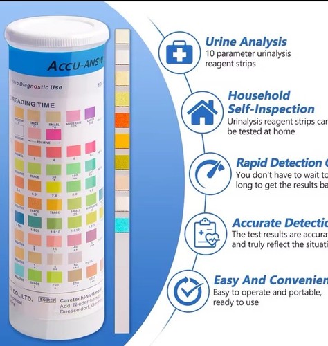 Accu Answer Multistix 10SG Urinalysis Urine Dipstick Strips (100). - Bild 5 von 5